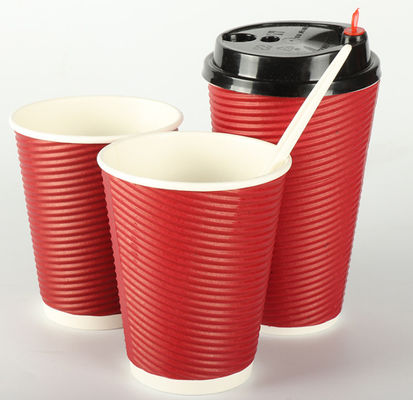 16oz Süt Çay Tek Kullanımlık Çift Duvar Biyobozunur Kraft Kağıt Bardaklar