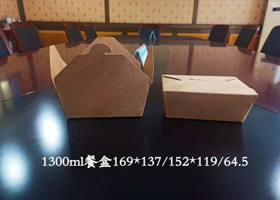 210 * 105mm Laminasyon Paket Servisi Beyaz tek kullanımlık kağıt öğle yemeği kutuları