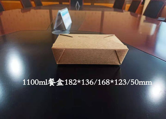 210 * 105mm Laminasyon Paket Servisi Beyaz tek kullanımlık kağıt öğle yemeği kutuları