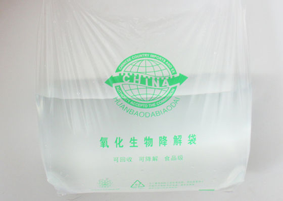 EN13432 18x58cm Dayanıklı Biyobozunur Tek Kullanımlık Plastik Tişört Alışveriş Çantası