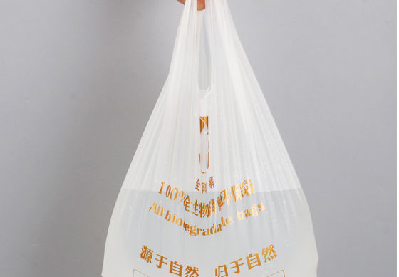 Yelek Tek Kullanımlık Bozunabilir Plastik Poşet, 14x50cm Baskı Alışveriş Yemek Çantası