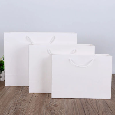 Beyaz Kraft Kağıt 100gsm Giyim Alışveriş Tote Çanta Özel Logo