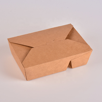 Kraft Kağıt 2 3 Bölmeli Öğle Yemeği Kutusu Tek Kullanımlık Gıda Kabı
