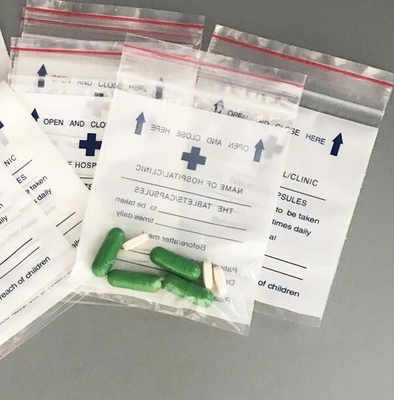 Çifte Cep Fermuarlı Şeffaf Paketleme Filmi Çevre dostu Plastik Sıvı Biyolojik Tehlike Biyotehlike Tıbbi PE Patolojik Mühürlü Torba