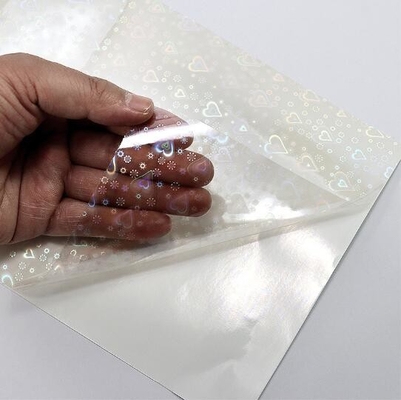 Fotoğraf albümü için düz cam kırık renkli lazer soğuk laminatör filmi, kalp şeklinde soğuk laminatör filmi