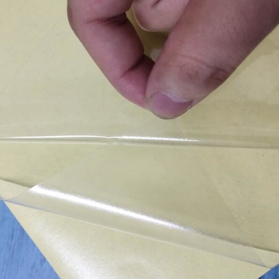 Yüksek sıcaklığa dayanıklı Çift taraflı yağ yapıştırıcı Sarı Alt Kağıt Şeffaf PVC Çift taraflı yapıştırıcı film