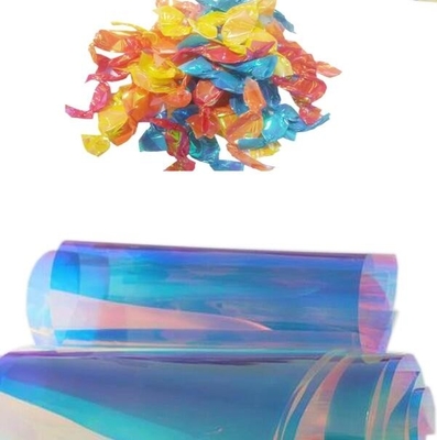 Toptan Rainbow Film Doğal PVC Candy Twist Sequin Film Paketleme ve Dekorasyon İçin