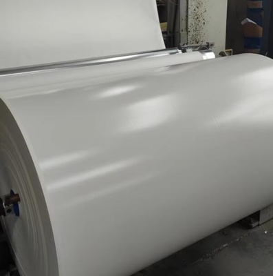 Beyaz Katı Renkli Beyaz PU Folyo Kağıdı Plywood ve MDF Taşlarının Arkası Mobilya için Dekoratif Kağıt