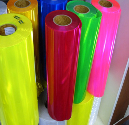 PVC Yumuşak Yapıştırıcı Şeffaf Film Renkli PVC Dondurulmuş Renkli Parlak Yapıştırıcı PVC Film