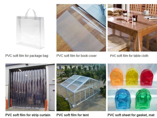 PVC Yumuşak Yapıştırıcı Şeffaf Film Renkli PVC Dondurulmuş Renkli Parlak Yapıştırıcı PVC Film