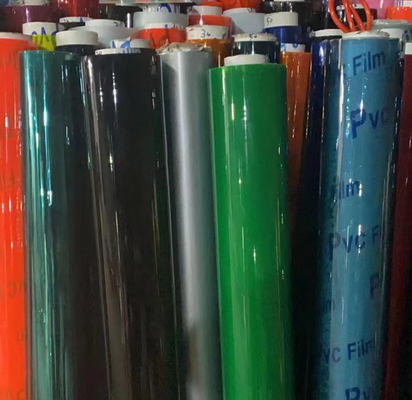 PVC Yumuşak Yapıştırıcı Şeffaf Film Renkli PVC Dondurulmuş Renkli Parlak Yapıştırıcı PVC Film