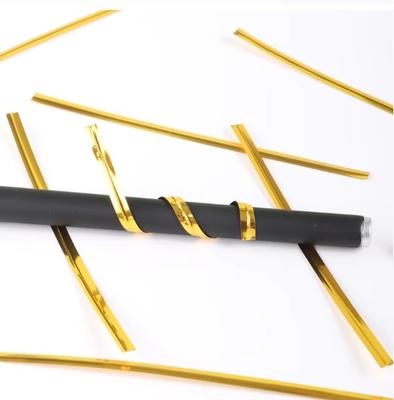 Ekmek ve hediye için 8cm Metal Spool Altın Twist Kravat