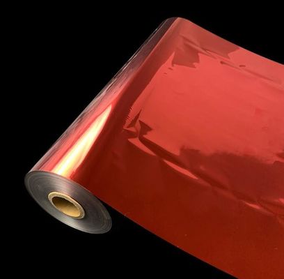 Mat kırmızı renkli metalize bopp laminasyon filmi iki tarafı korona tedavisi