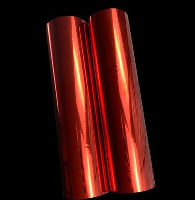Mat kırmızı renkli metalize bopp laminasyon filmi iki tarafı korona tedavisi