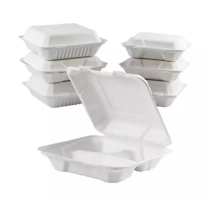 Tek Kullanımlık Kraft Kağıt Plastik 3 Bölmeli Öğle Yemeği Kutusu Özelleştirin